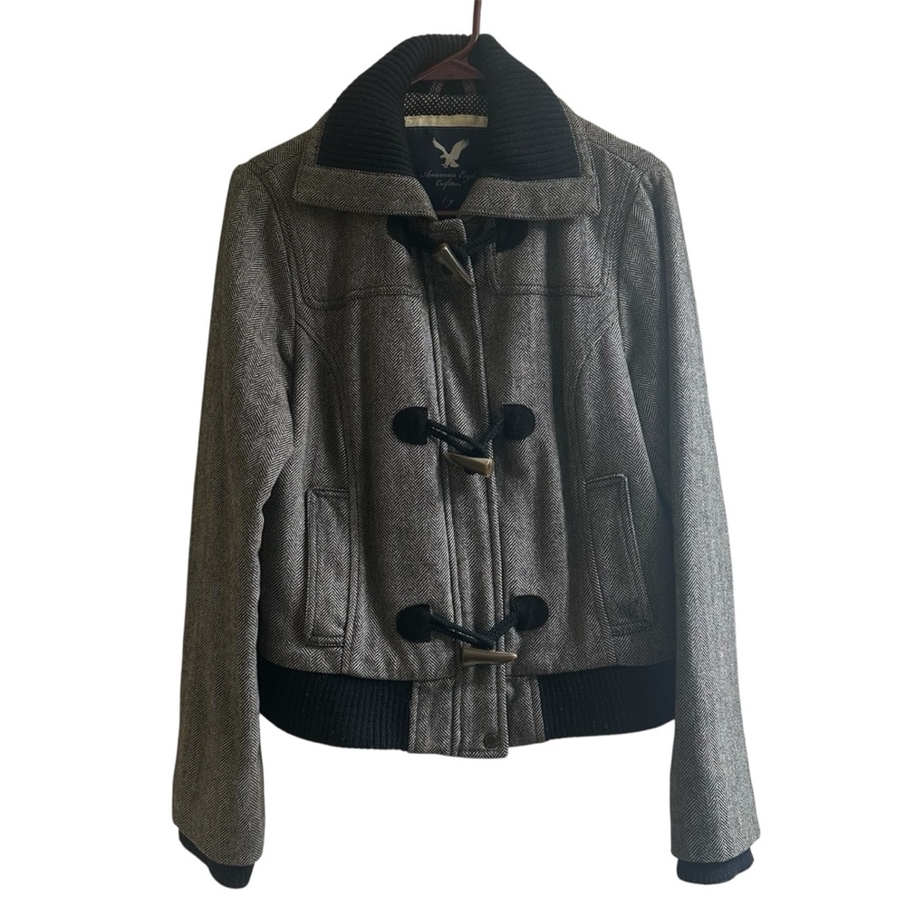 American Eagle Outfitters Gray Toggle Utility Jacket